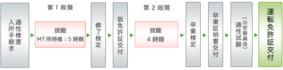 準中型免許所持者の免許取得の流れ